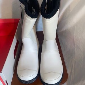 Hunter Original Insulated Roll-top Logo Boot (no lid on box) Willow White Size 7